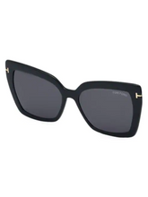 Load image into Gallery viewer, Tom Ford 53MM Blue Block Square Convertible Clip Sunglasses
