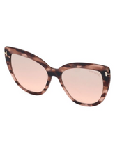 Load image into Gallery viewer, Tom Ford 53MM Blue Block Square Convertible Clip Sunglasses
