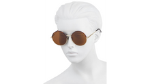 Load image into Gallery viewer, Bottega Veneta 58MM Goldtone Round Frame Sunglasses
