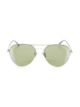 Load image into Gallery viewer, Bottega Veneta 58MM Rounded Aviator Metal Sunglasses
