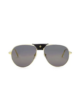 Load image into Gallery viewer, Cartier 59MM Leather-Trim Aviator Sunglasses
