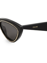 Load image into Gallery viewer, CELINE 56MM Crystal-Studded Cat Eye Sunglasses
