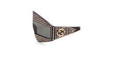 Load image into Gallery viewer, Gucci Fashion Show Dark Havana &amp; Crystal Mask Sunglasses/99MM
