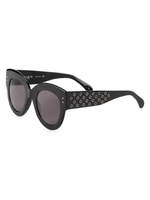 Alaïa 48MM Embellished Oversized Cat Eye Sunglasses
