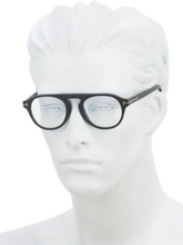 Load image into Gallery viewer, Tom Ford 49MM Round Blue Block Optical Glasses
